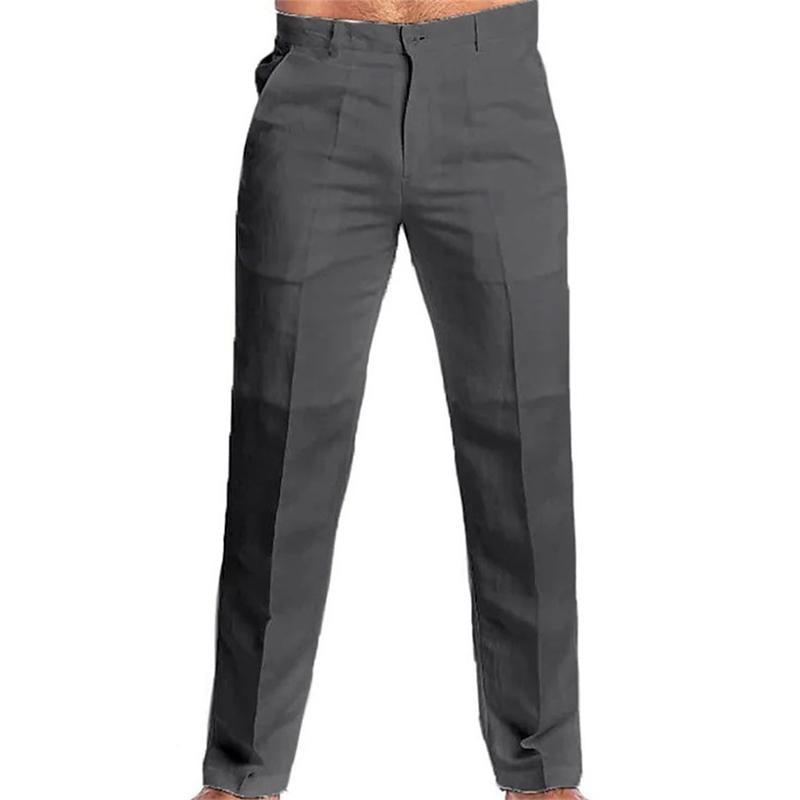 Men's Casual Solid Color Linen Blend Loose Casual Pants DTT25082004