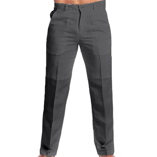 Men's Casual Solid Color Linen Blend Loose Casual Pants DTT25082004