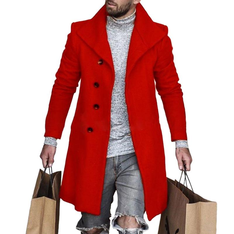 Men's Solid Color Lapel Single Breasted Coat 9261104267448