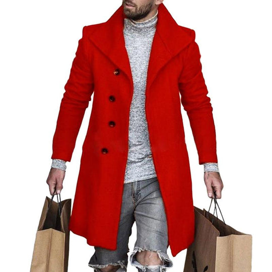 Men's Solid Color Lapel Single Breasted Coat 9261104267448