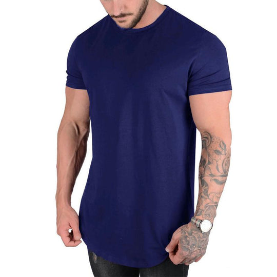 Men's Solid Color Loose Round Neck Short Sleeve T-Shirt 9261123829944