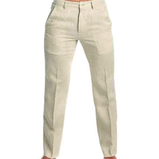 Men's Casual Solid Color Linen Blend Loose Casual Pants DTT25082004