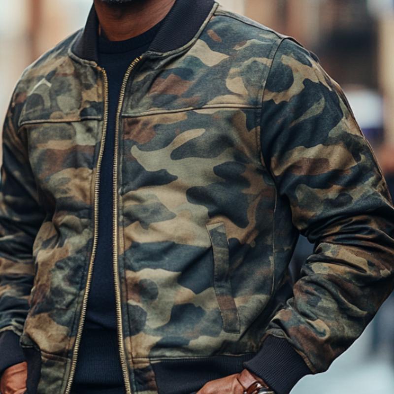 Men's Casual Camouflage Baseball Jacket 9887361499320