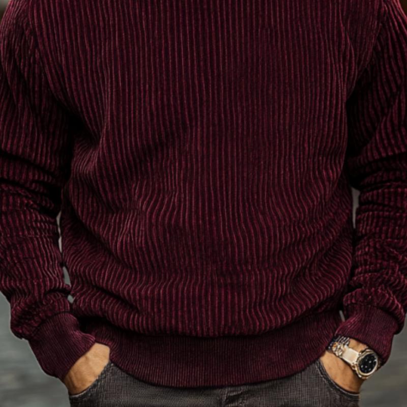 Men's Classic Casual Crew Neck Corduroy Sweatshirt 9885839327416