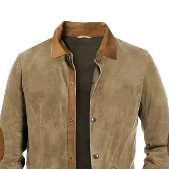 Men's Classic Vintage Leather and Suede Light Jacket 9877641822392