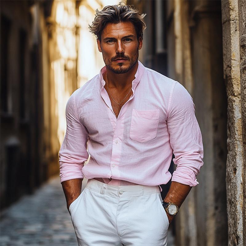 Men's Classic Casual Slim Fit Cotton Long Sleeve Shirt 9883359346872