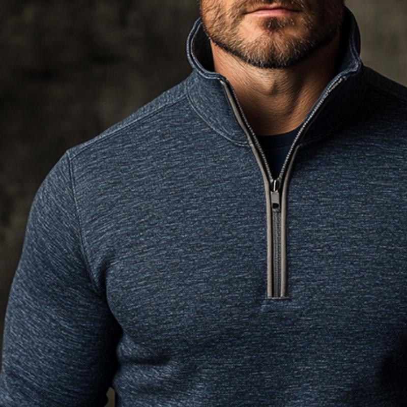 Men's Retro Casual Multicolored Zipper Stand Collar Sweatshirt 9873134518456