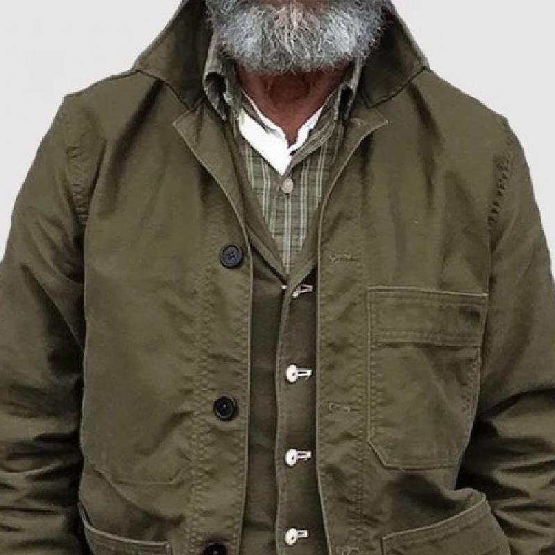 Men's Classic Retro Lapel Multi-Pocket Work Jacket Dtt25081904