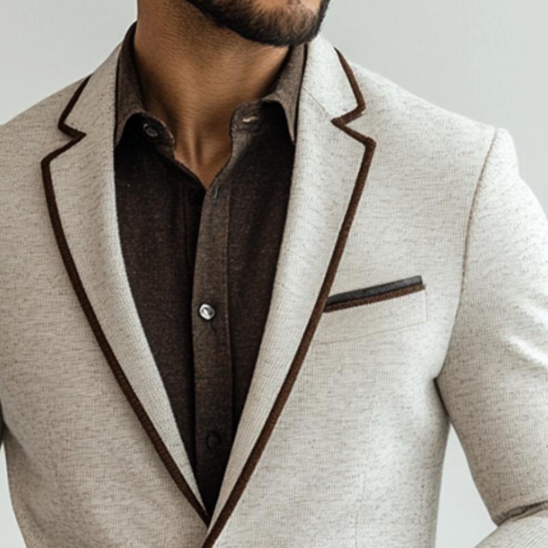 Men's Retro Casual Splicing Single Breasted Blazer 9888006570168