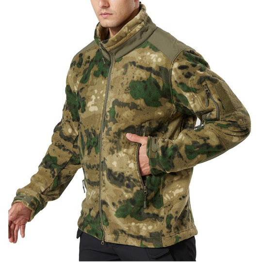 Men's Stand Collar Outdoor Sports Camouflage Fleece Jacket 9261111378104