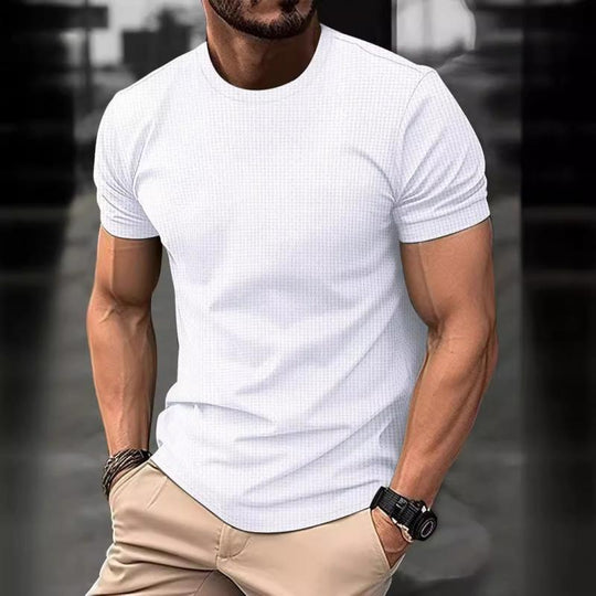 Men's Casual Round Neck Breathable Ice Silk Short-Sleeved T-Shirt 9261124092088