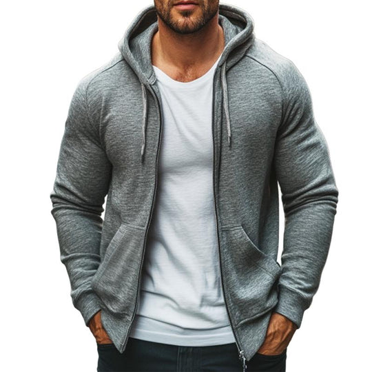 Men's Retro Casual Zipper Hooded Sweatshirt Jacket 9884641919160