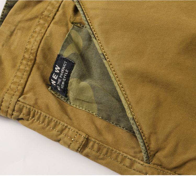 Men's Casual Cotton Washed Colorblock Multi-Pocket Work Pants 9261769654456