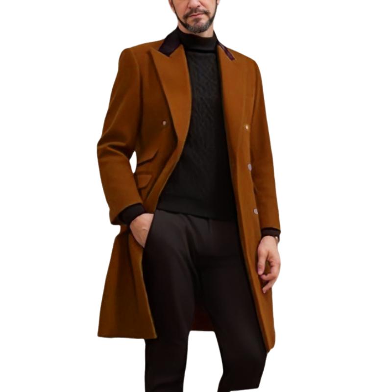 Men's Colorblock Wool Lapel Coat 9261112426680