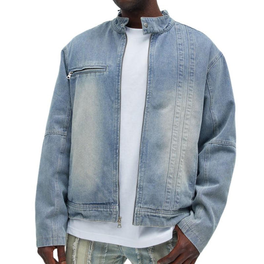 Men's Casual Stand Collar Denim Jacket 9885321167032