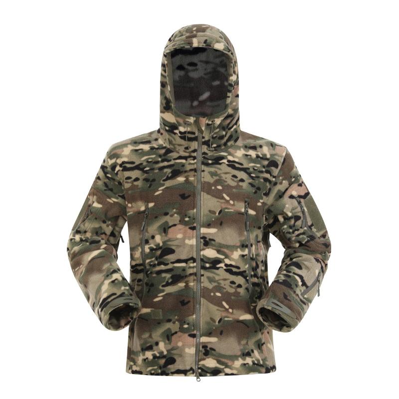 Men's Hooded Outdoor Warm Camouflage Fleece Jacket 9261111345336
