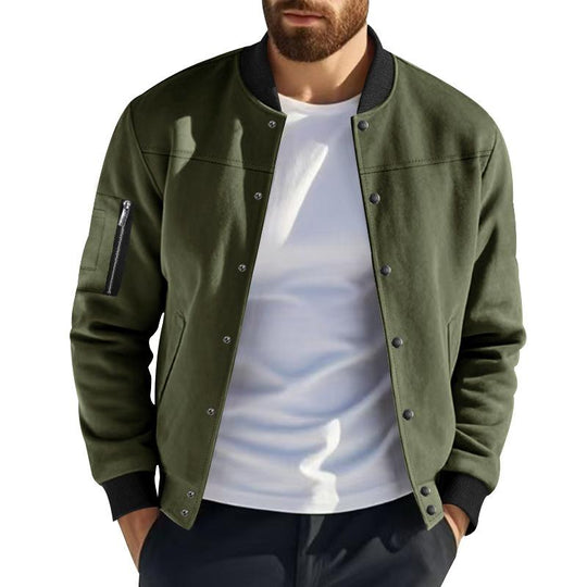 Men's Solid Color Suede Single Breasted Long Sleeve Casual Jacket 9879142072504