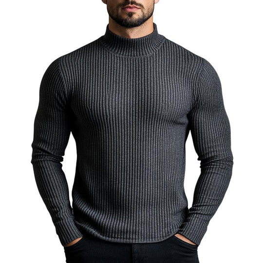 Men's Classic Casual Half Turtleneck Knitted Long Sleeve T-Shirt 9890062336184