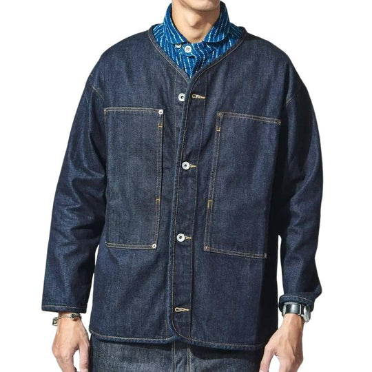 Men's Casual Collarless Denim Jacket 9882784792760