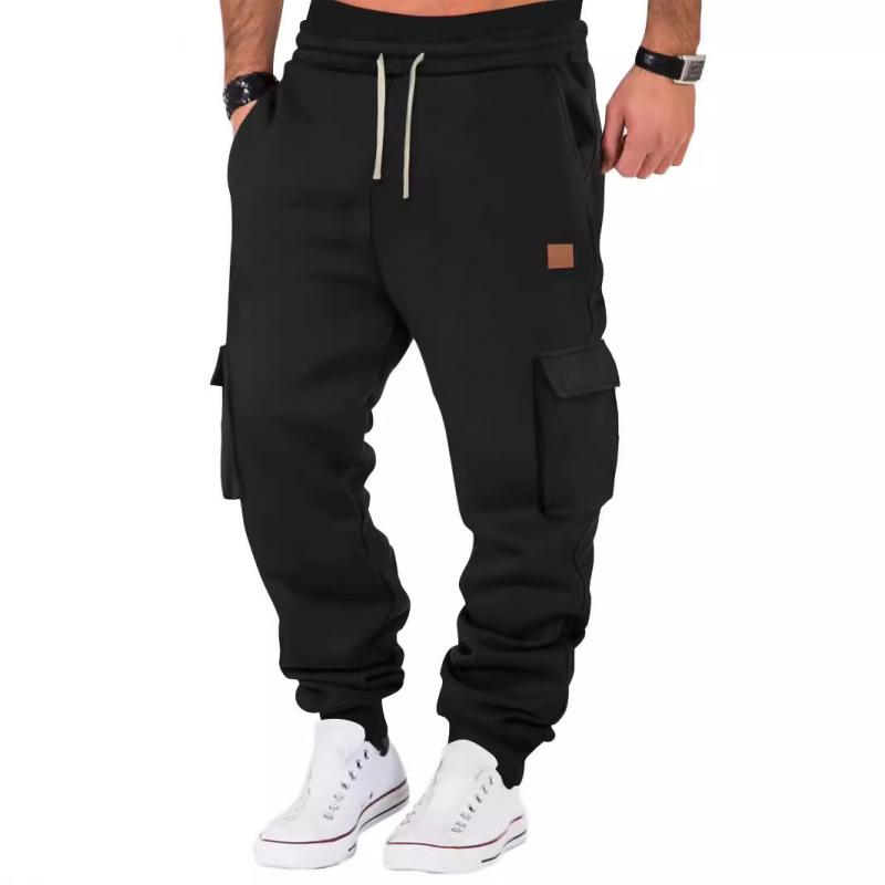 Men's Solid Color Sports Multi-Pocket Sweatpants 9261763330232