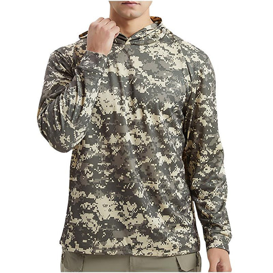 Men's Casual Outdoor Camouflage Quick-drying Long-sleeved Hooded T-shirt 9261144309944