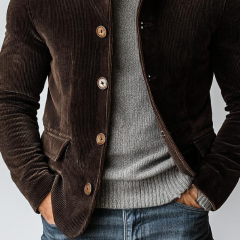 Men's Vintage Corduroy Single Breasted Lapel Jacket 9878728933560