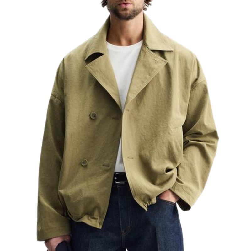 Men's Fashionable Lapel Short Windbreaker Jacket 9886819123384