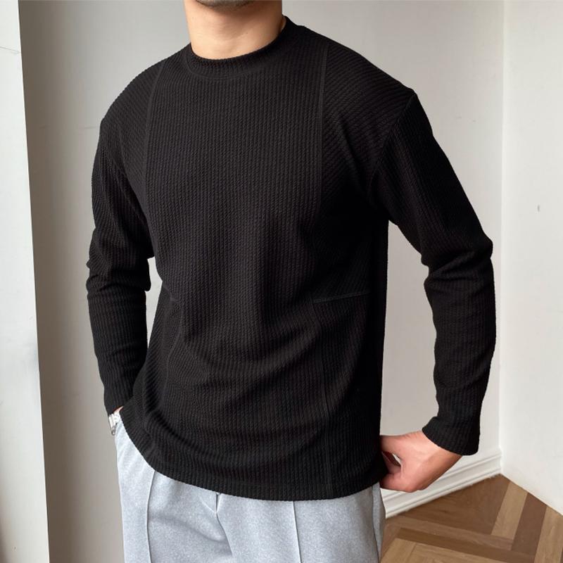 Men's Solid Strip Long Sleeve T-shirt 9261121011896