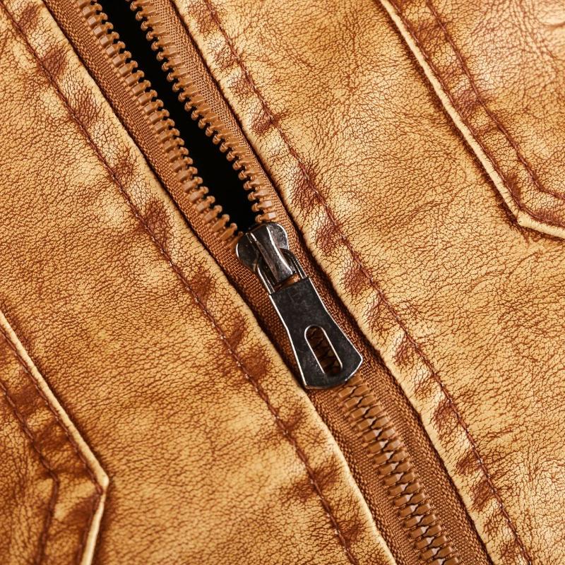 Men's Leather Jacket with Detachable Hood 9261097713848