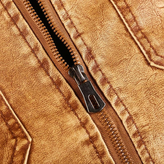 Men's Leather Jacket with Detachable Hood 9261097713848