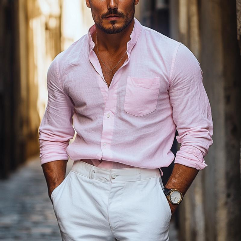 Men's Classic Casual Slim Fit Cotton Long Sleeve Shirt 9883359346872