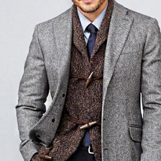 Men's Retro Casual Single Breasted Mid-Length Coat 9261111279800