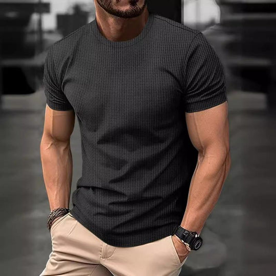 Men's Casual Round Neck Breathable Ice Silk Short-Sleeved T-Shirt 9261124092088