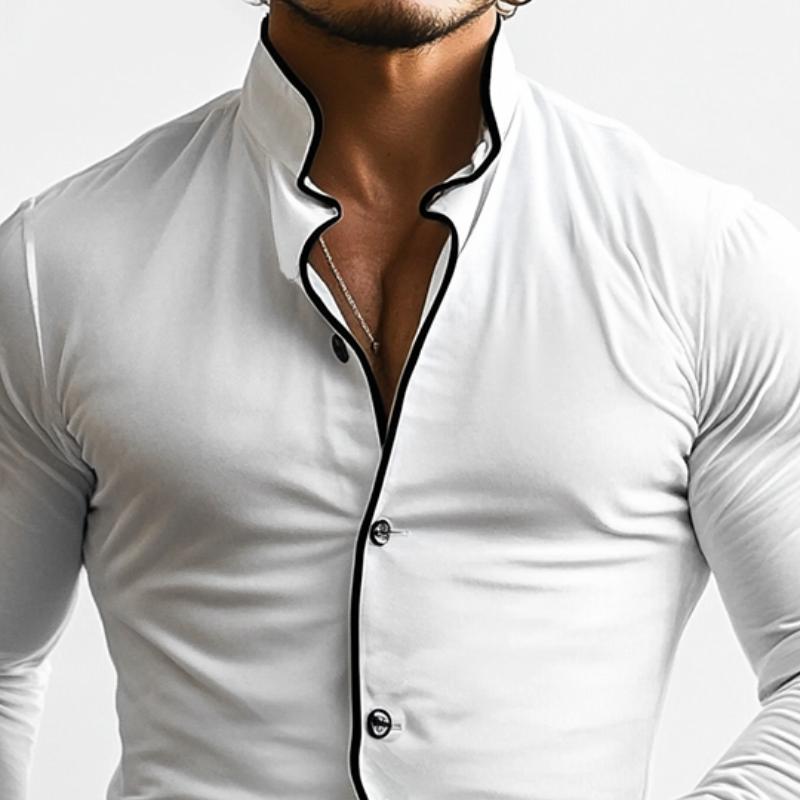 Men's Classic Casual Slim Fit Velvet Long Sleeve Shirt 9883358757048
