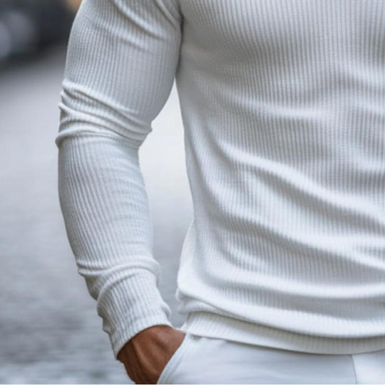 Men's Classic Casual V-Neck Knitted Slim Fit Long Sleeve T-Shirt 9890062368952