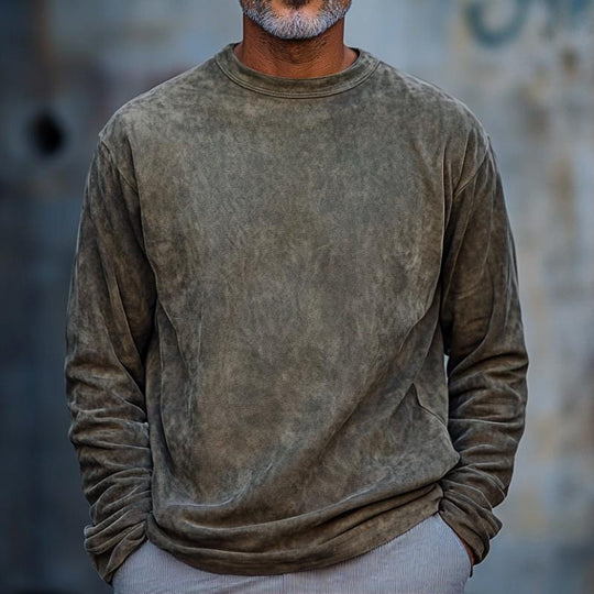 Men's Loose Round Neck Long Sleeve Casual T-Shirt 9877644968120