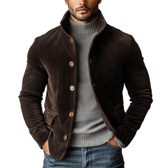 Men's Vintage Corduroy Single Breasted Lapel Jacket 9878728933560
