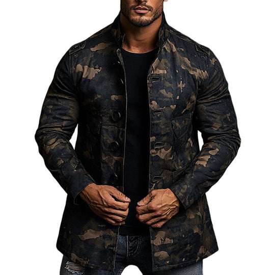Men's Camouflage Print Mid-length Coat 9261108003000