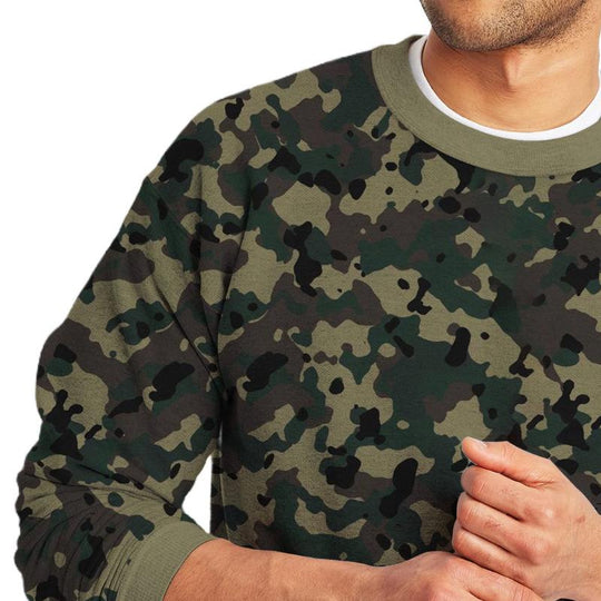 Men's Retro Casual Camouflage Print Crew Neck Sweatshirt 9261142212792