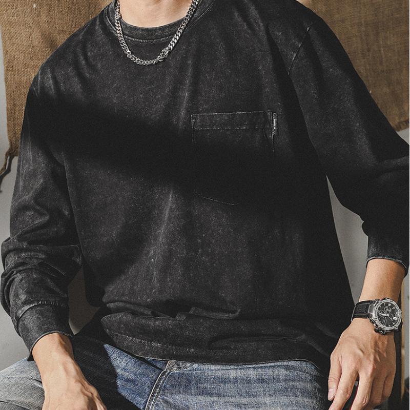 Men's Classic American Retro Cotton Long Sleeve T-Shirt 9261140967608