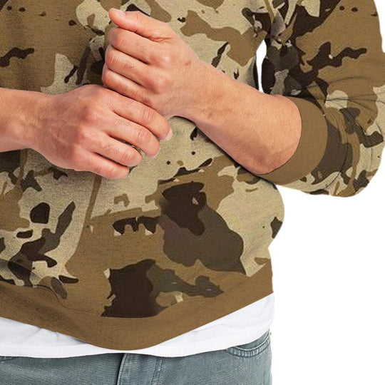 Men's Retro Casual Camouflage Print Crew Neck Sweatshirt 9261142245560
