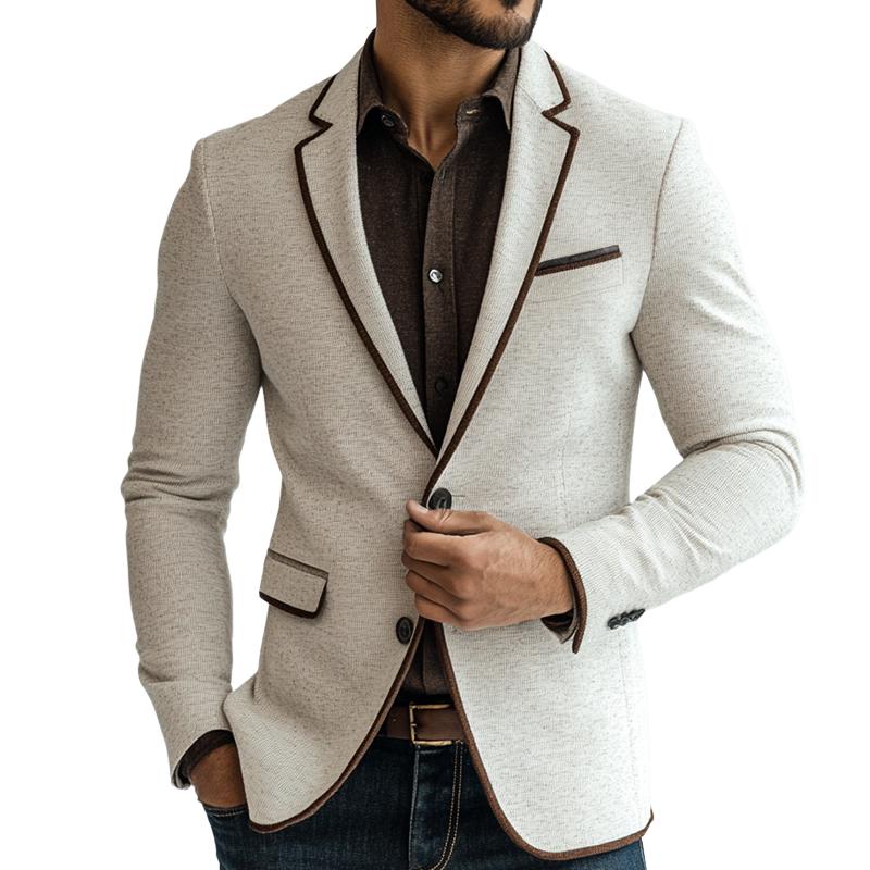 Men's Retro Casual Splicing Single Breasted Blazer 9888006570168