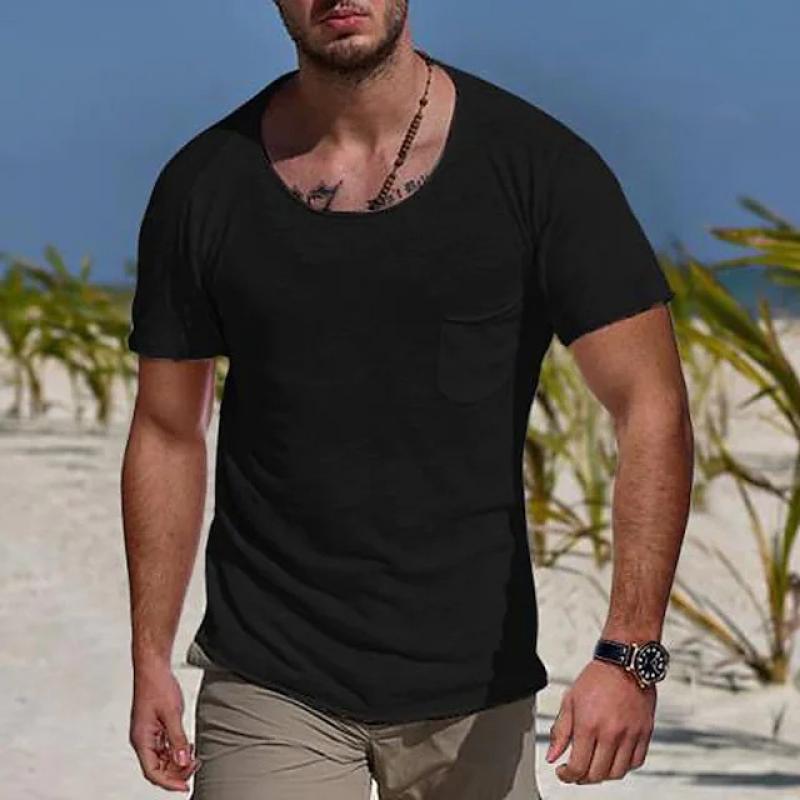 Men's Pocket Crew Neck Short Sleeve T-shirt 9261135626424