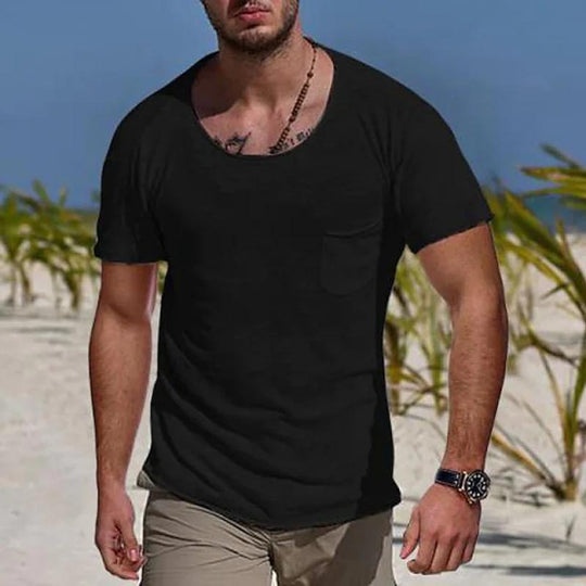 Men's Pocket Crew Neck Short Sleeve T-shirt 9261135626424