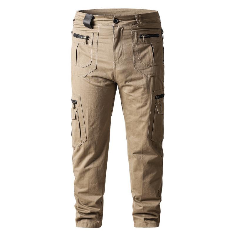 Men's Casual Loose Straight Multi-pocket Cotton Cargo Pants 9261766541496