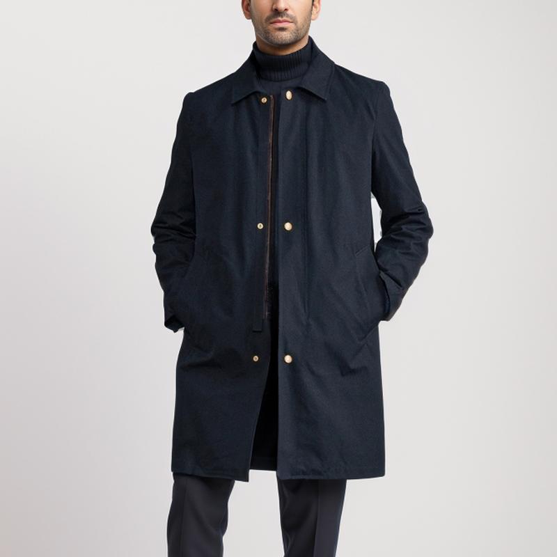 Men's Solid Color Simple Mid-Length Trench Coat 9261106299064