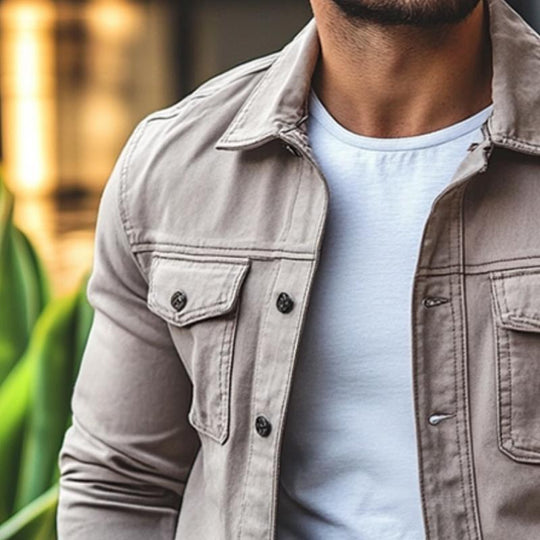 Men's Retro Casual Washed Multi-Pocket Button Jacket 9877927100600