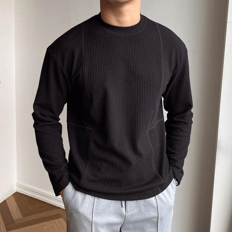Men's Solid Strip Long Sleeve T-shirt 9261121011896