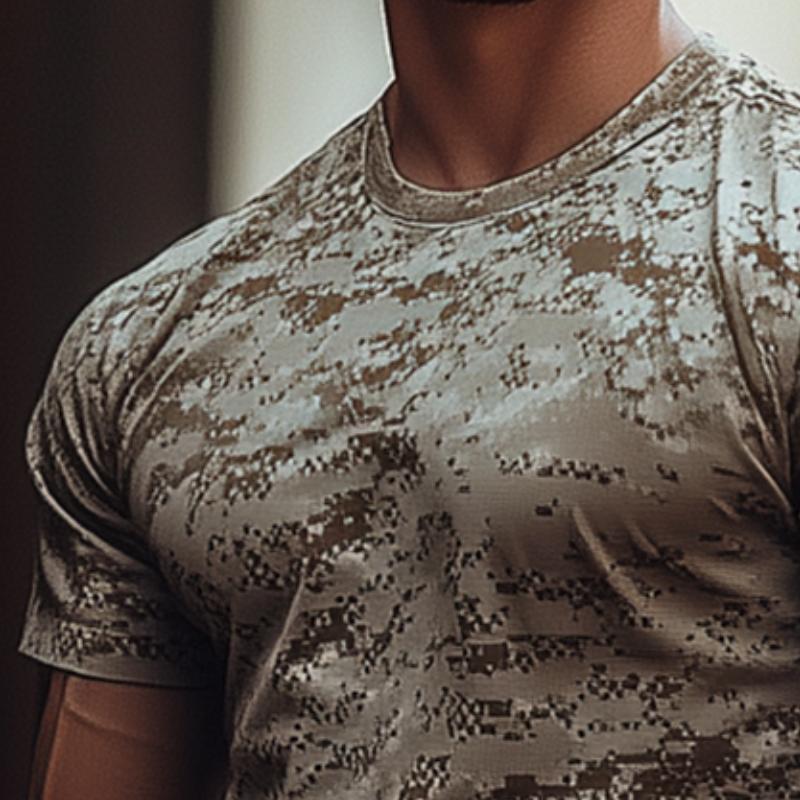 Men's Retro Casual Camouflage Round Neck Short Sleeve T-Shirt 9886820040888