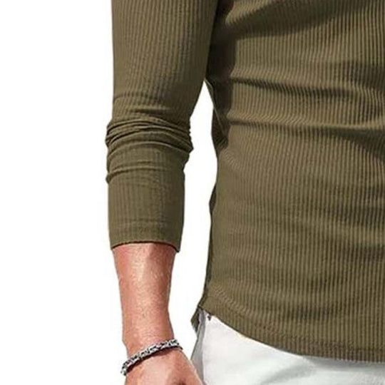 Men's Classic Casual Slim Fit Knitted Round Neck Long Sleeve T-Shirt 9261141524664